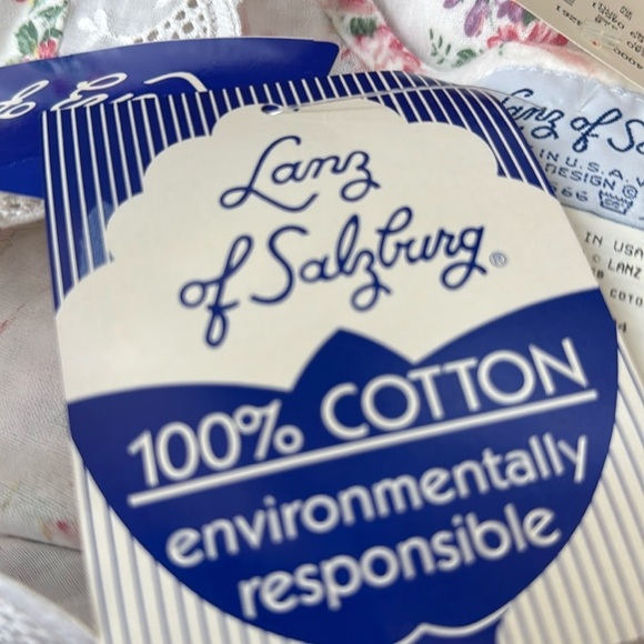 Lanz of Salzburg Vintage Cotton Flannel Nightgown NWT size L Dead stock - Picture 7 of 8